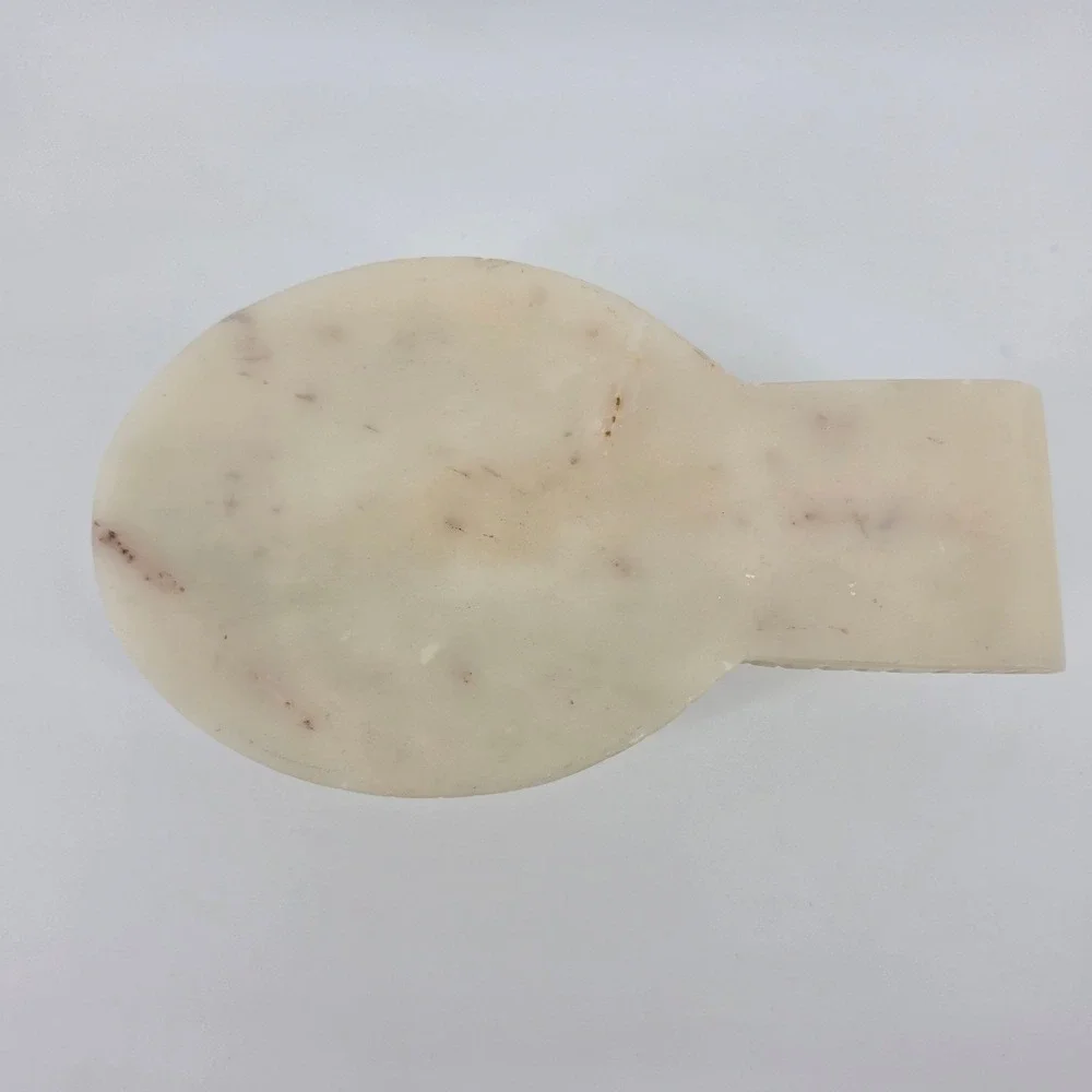 Cream Onyx Marble Spoon Rest Hand Carved Polished Natural Stone India XL